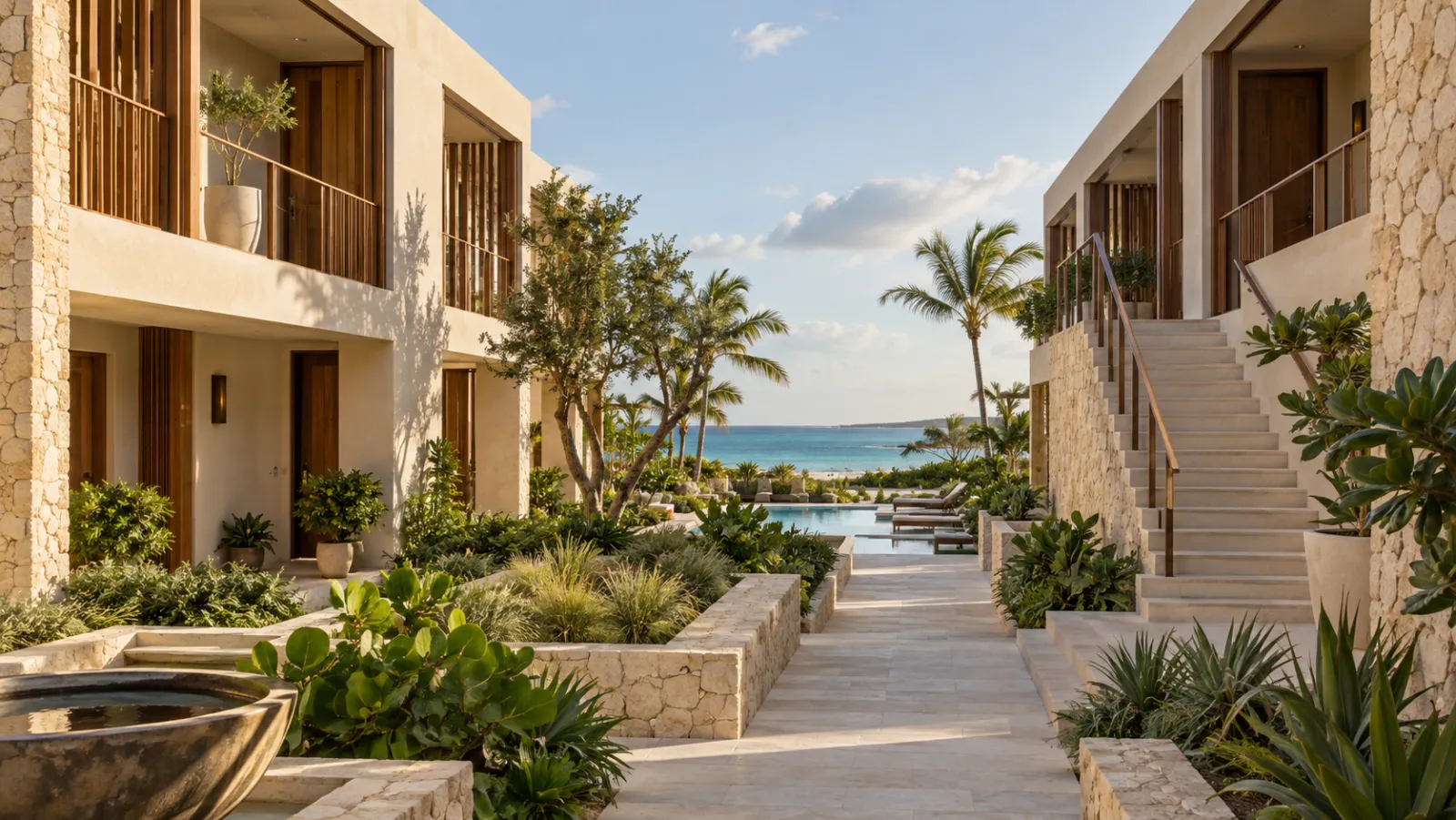A shared terrace at a multi-unit property in Anguilla